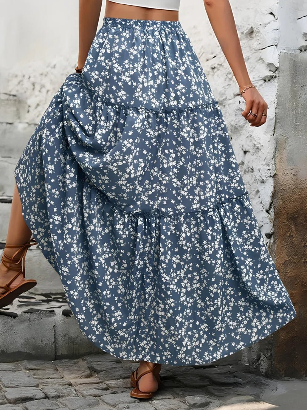 Tiered Floral Maxi Skirt - Lookzlike