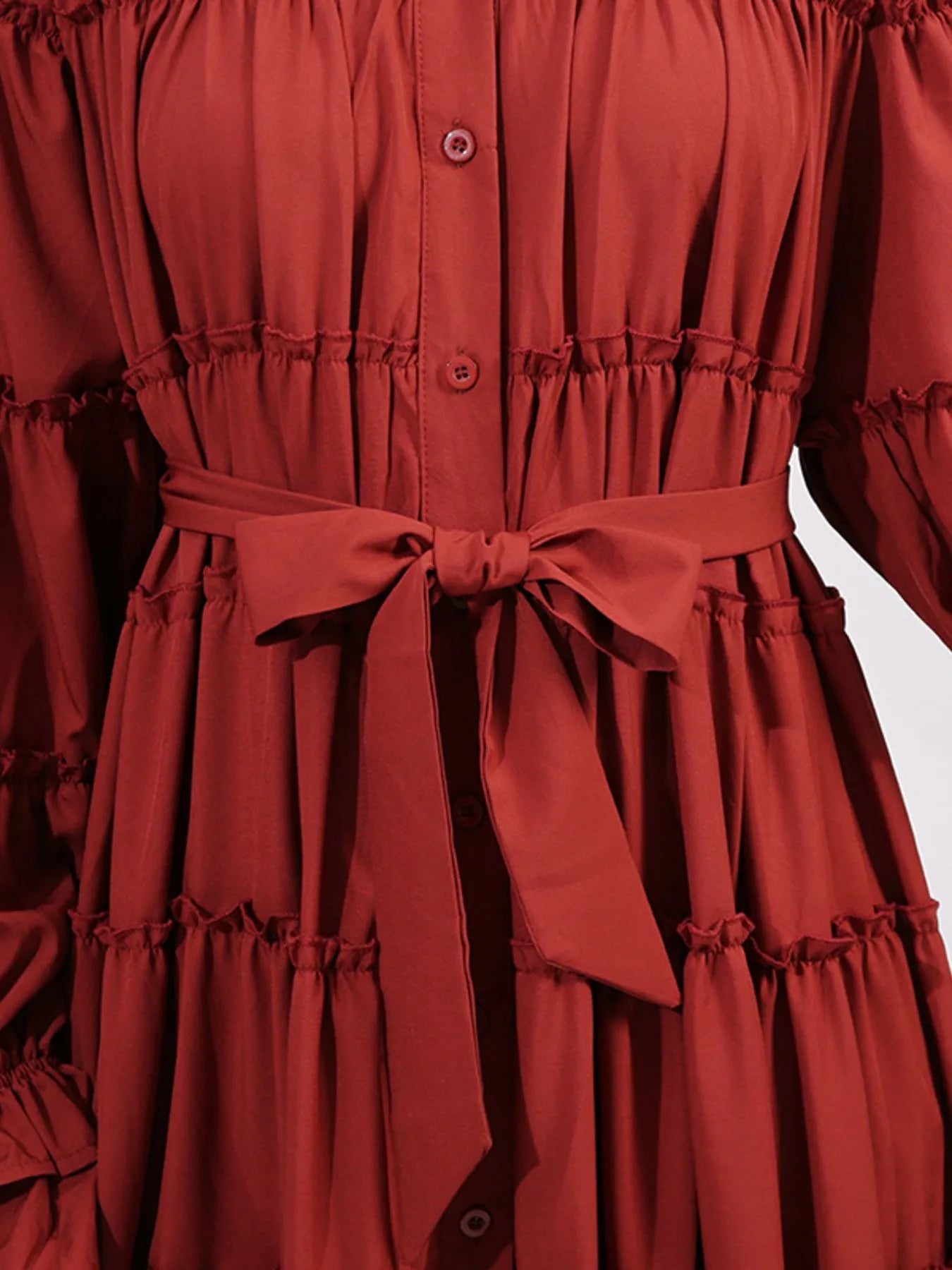 Tiered Tie Waist Maxi Dress designed for comfort and style at Lookzlike