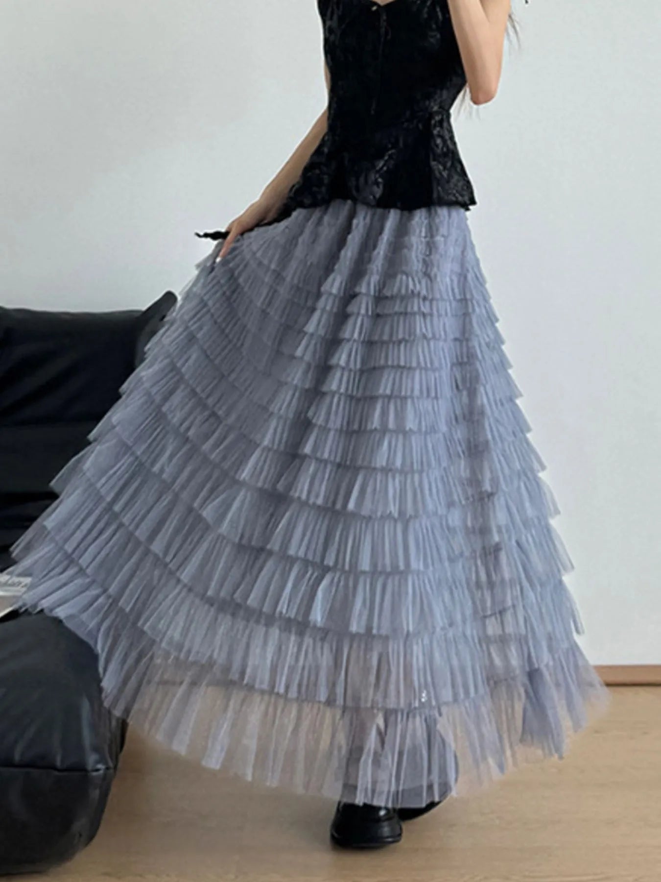 Tiered Tulle Maxi Skirt - Lookzlike