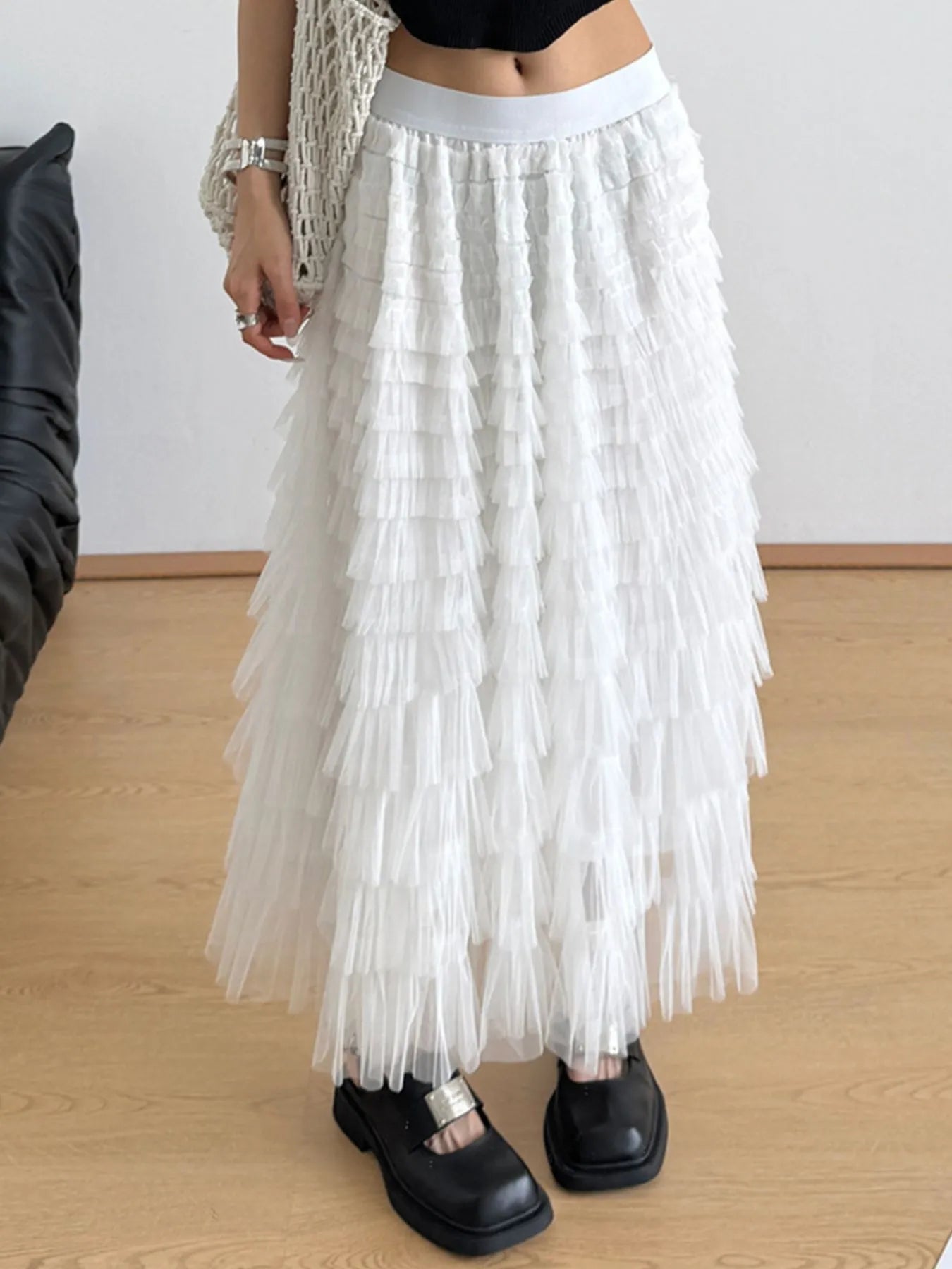 Tiered Tulle Maxi Skirt - Lookzlike