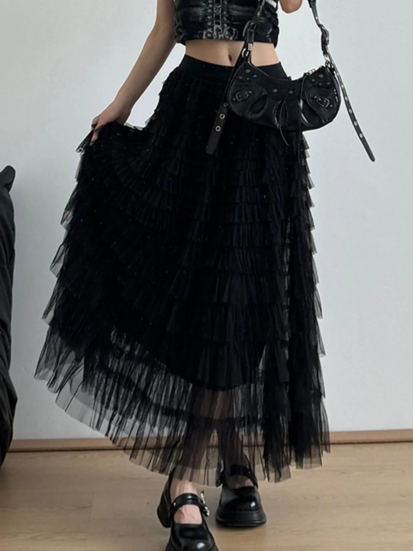 Tiered Tulle Maxi Skirt - Lookzlike