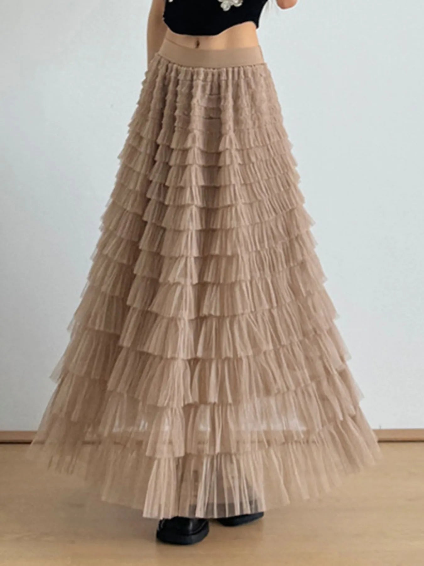 Tiered Tulle Maxi Skirt - Lookzlike
