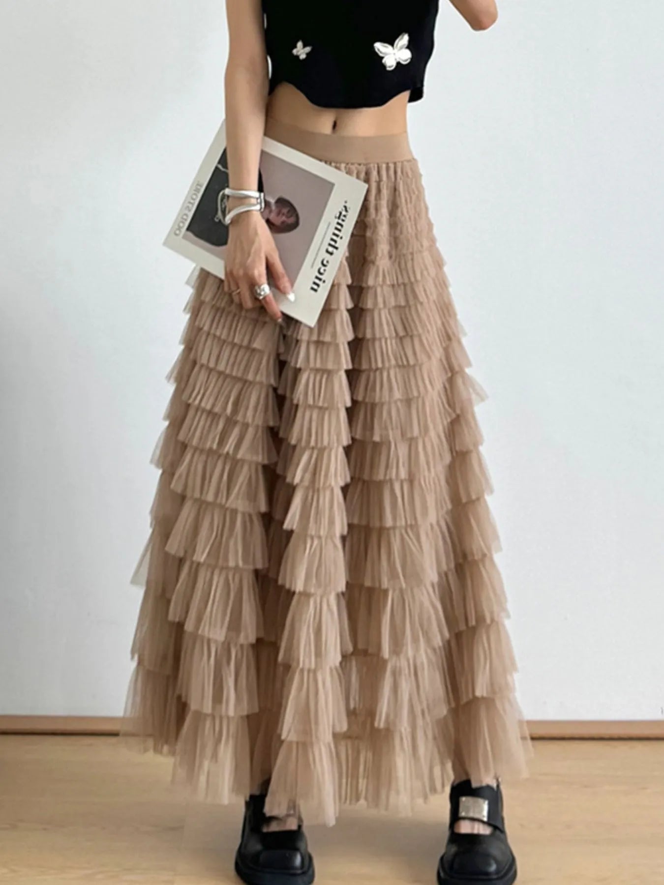 Tiered Tulle Maxi Skirt - Lookzlike