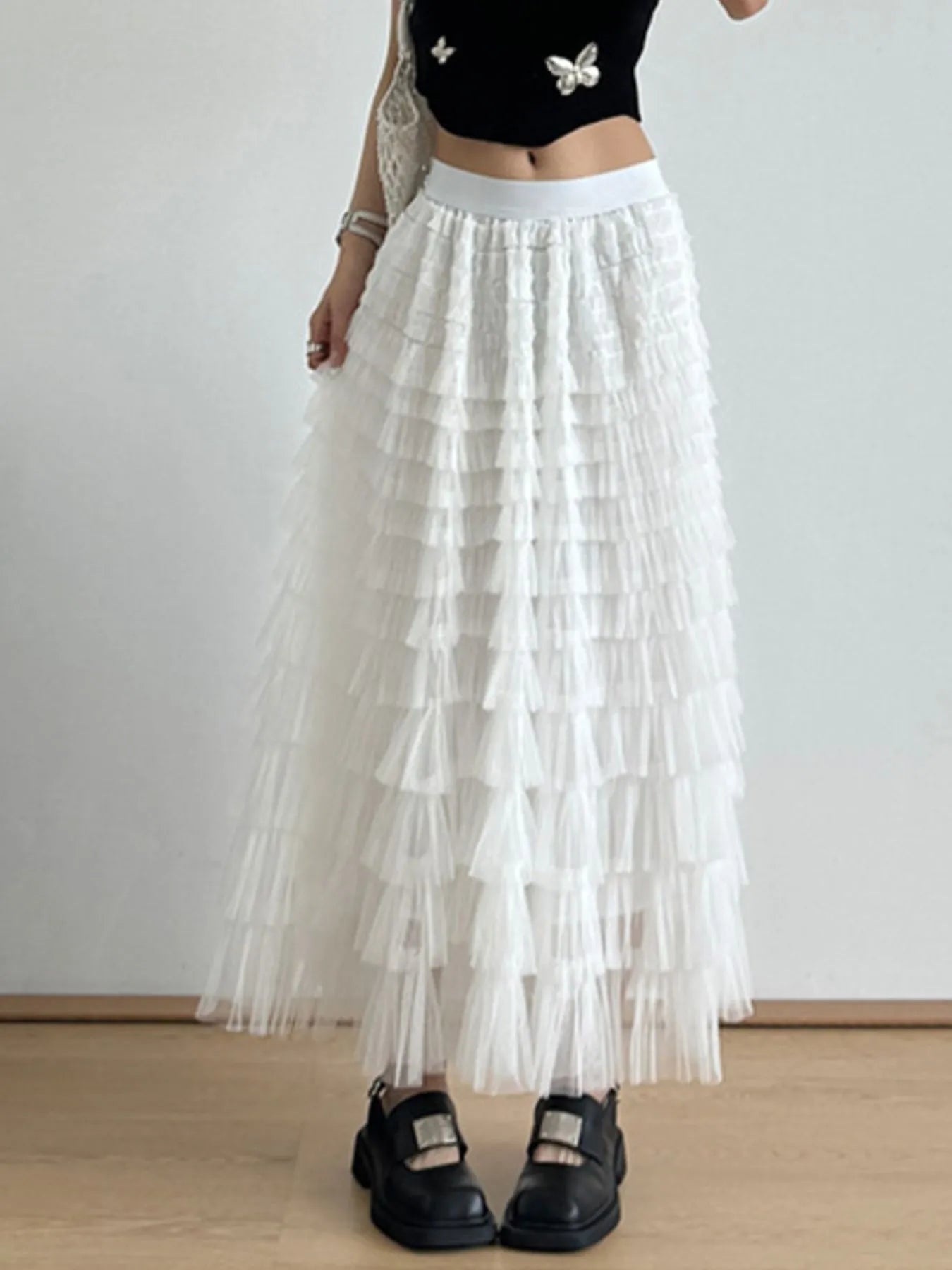 Tiered Tulle Maxi Skirt - Lookzlike