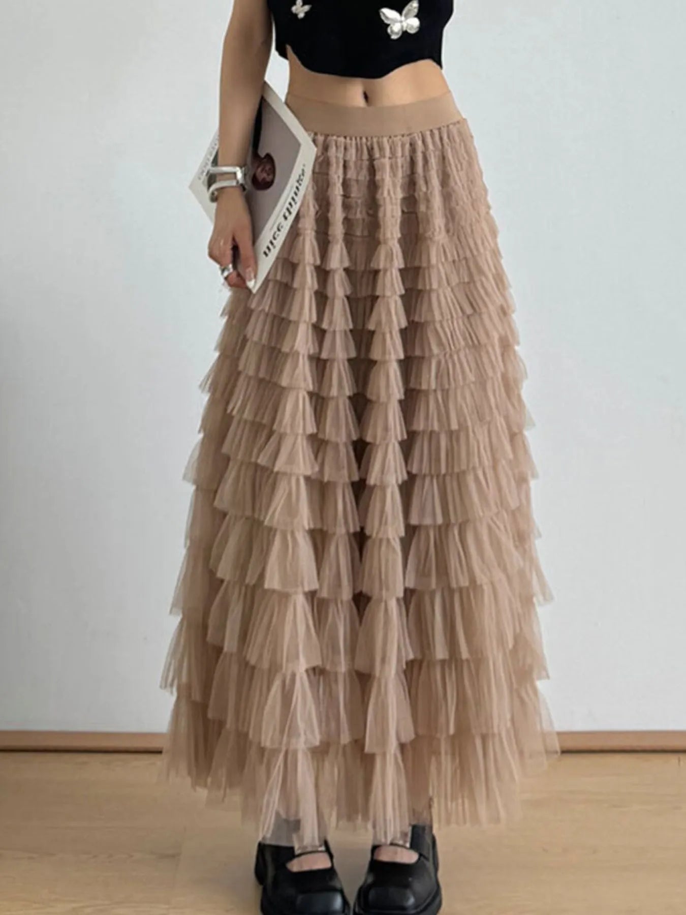 Tiered Tulle Maxi Skirt - Lookzlike