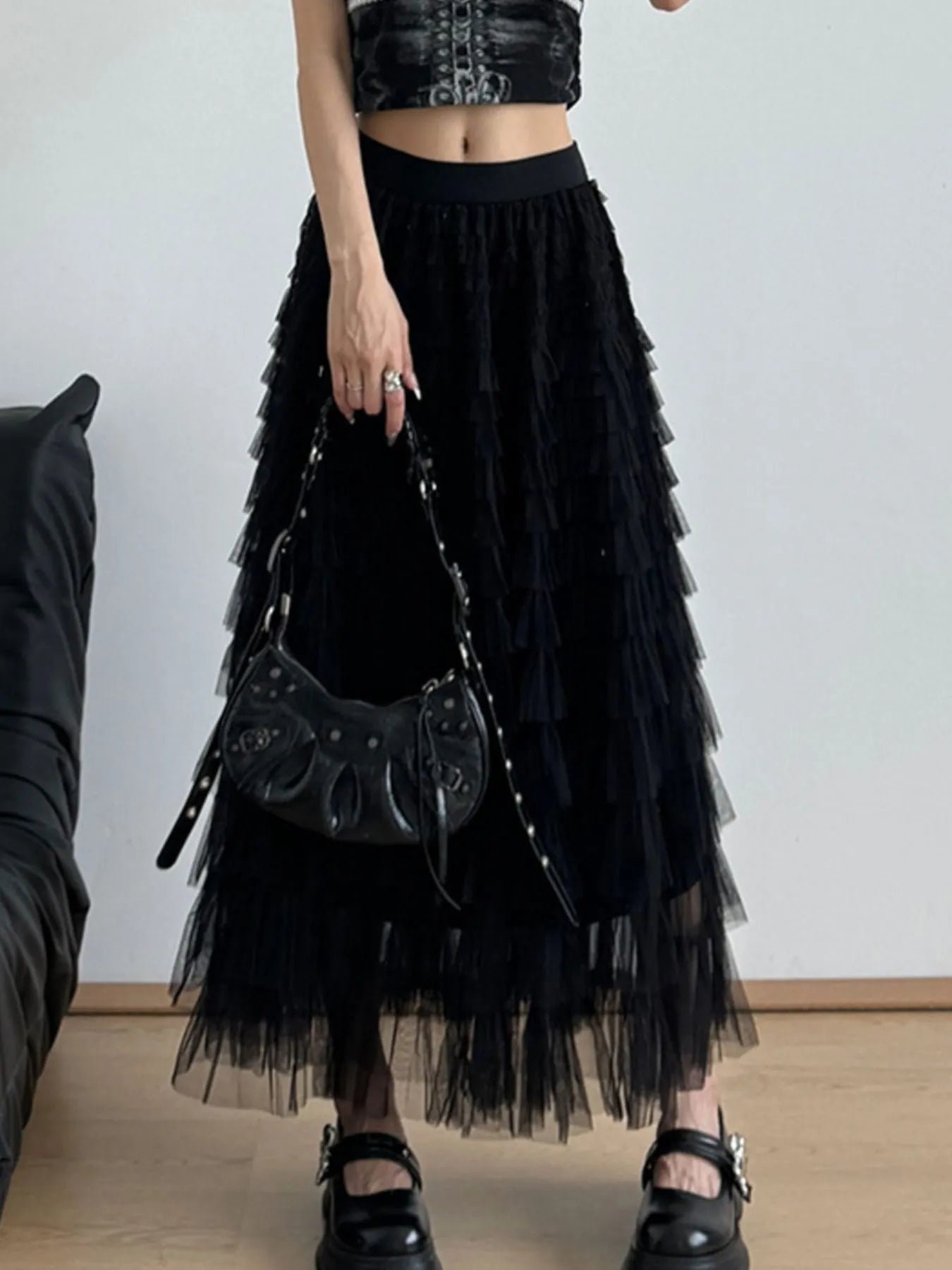 Tiered Tulle Maxi Skirt - Lookzlike