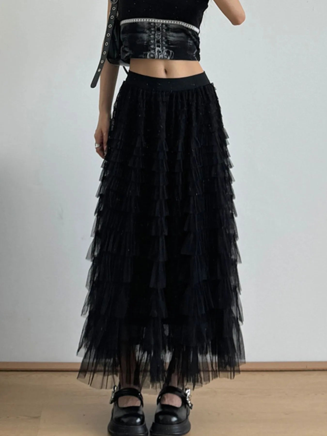 Tiered Tulle Maxi Skirt - Lookzlike