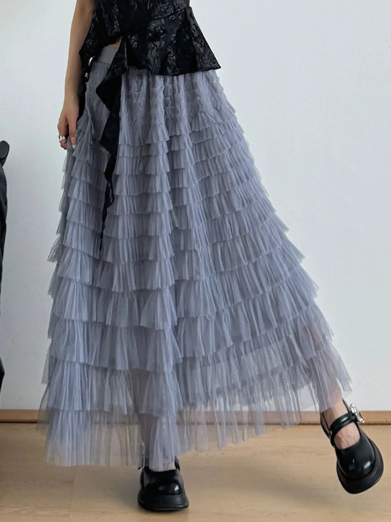 Tiered Tulle Maxi Skirt - Lookzlike