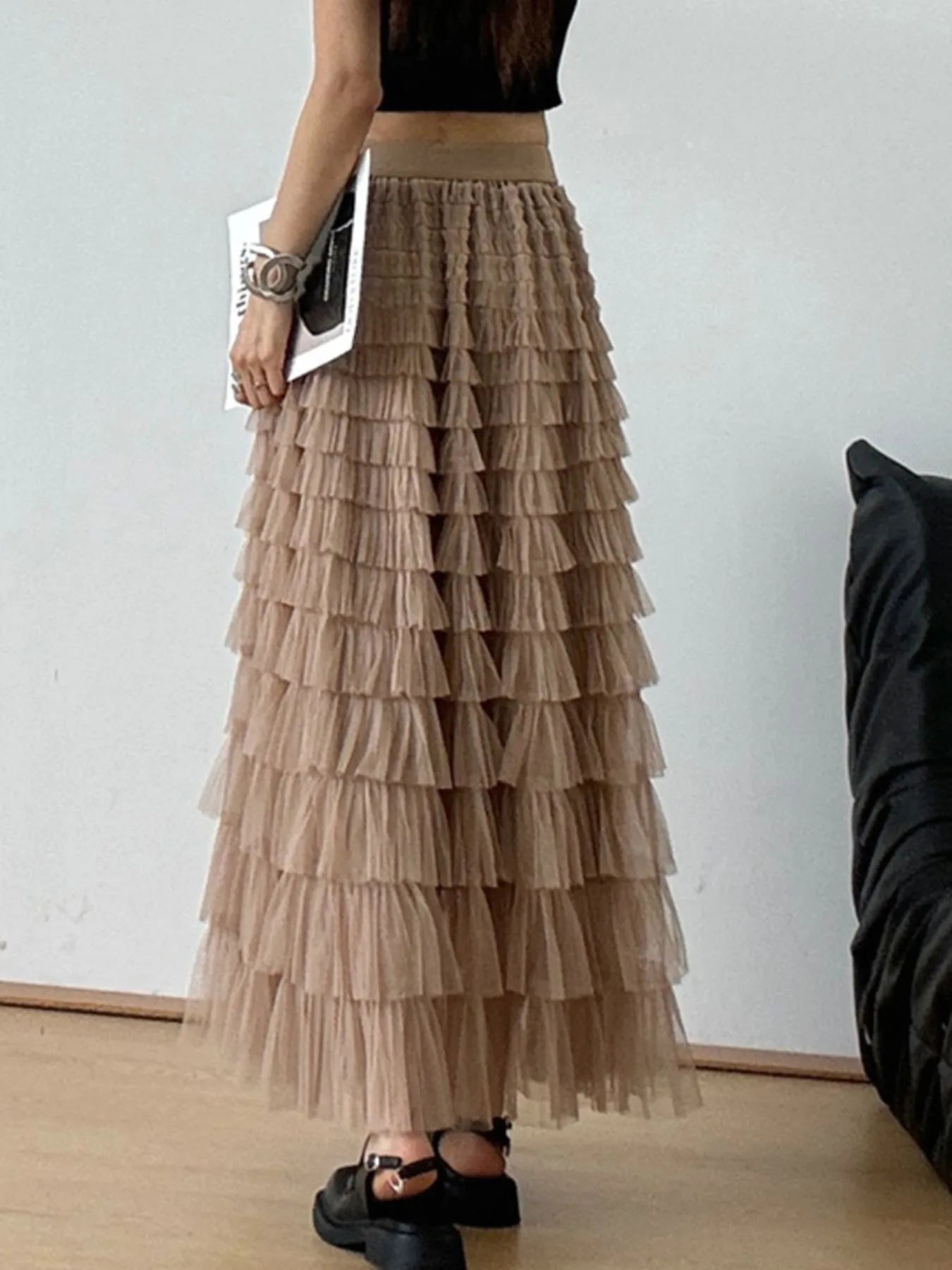 Tiered Tulle Maxi Skirt - Lookzlike