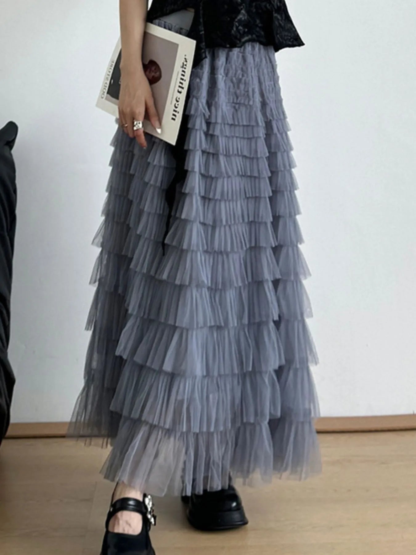 Tiered Tulle Maxi Skirt - Lookzlike