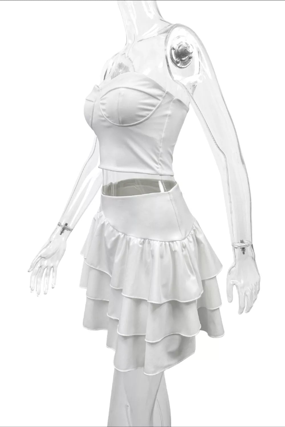 Tube Top and Ruffle Layered Skirt Set designed for comfort and style at Lookzlike
