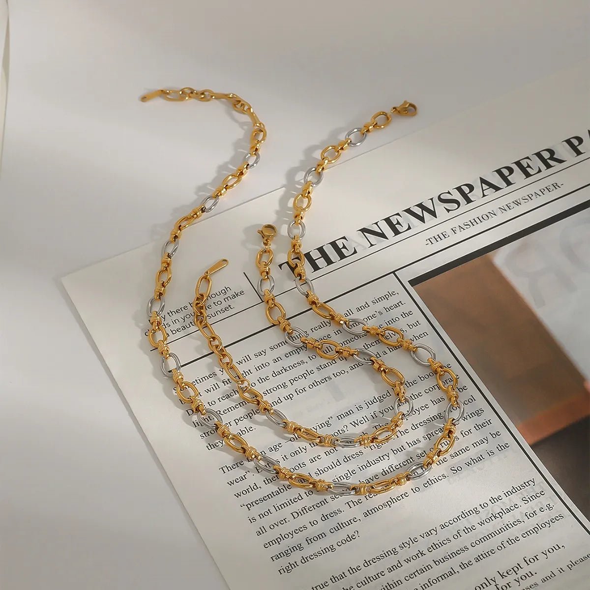 Two-Tone Chain Link Jewelry Set - Lookzlike