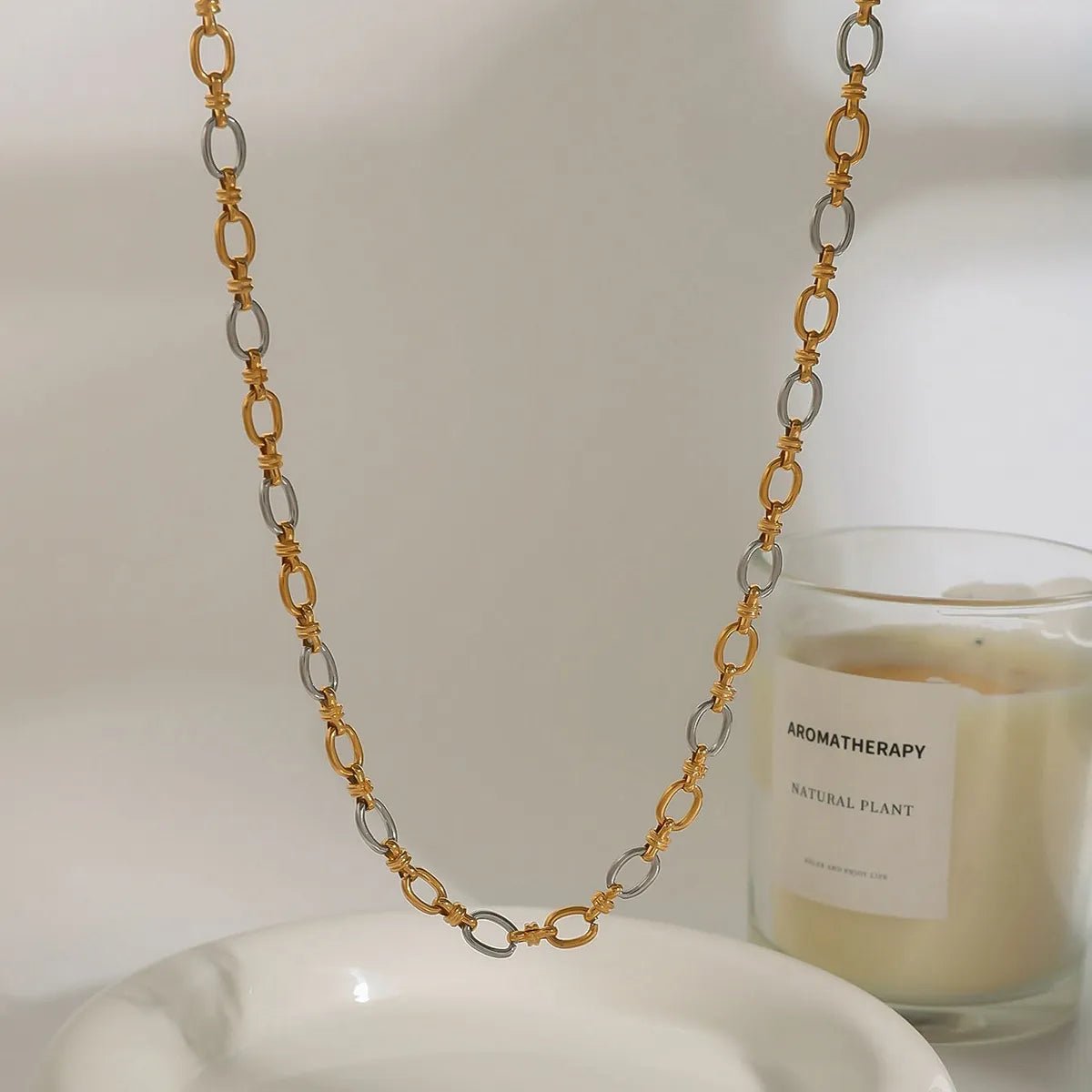 Two-Tone Chain Link Jewelry Set - Lookzlike