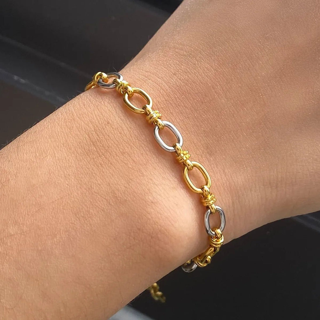 Two-Tone Chain Link Jewelry Set - Lookzlike