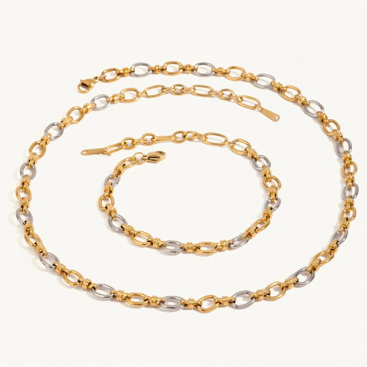 Two-Tone Chain Link Jewelry Set - Lookzlike