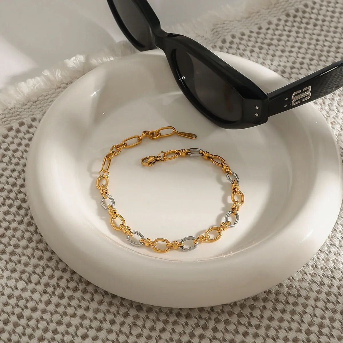 Two-Tone Chain Link Jewelry Set - Lookzlike