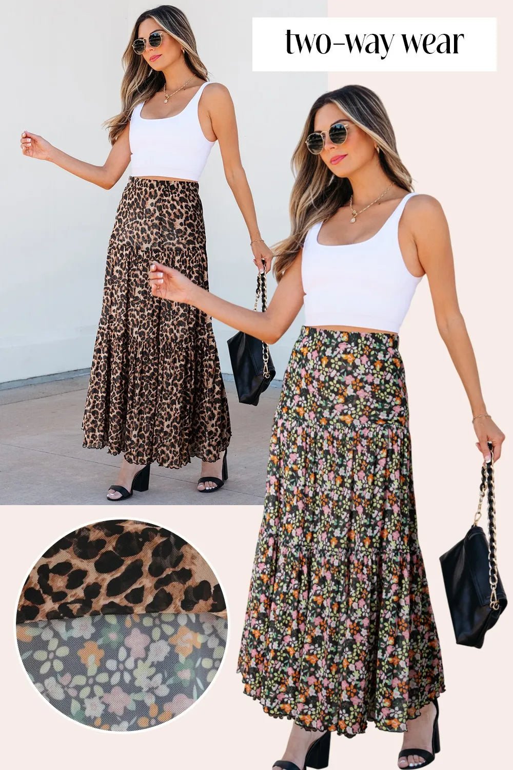 Two Way Wear Printed Skirt - Lookzlike
