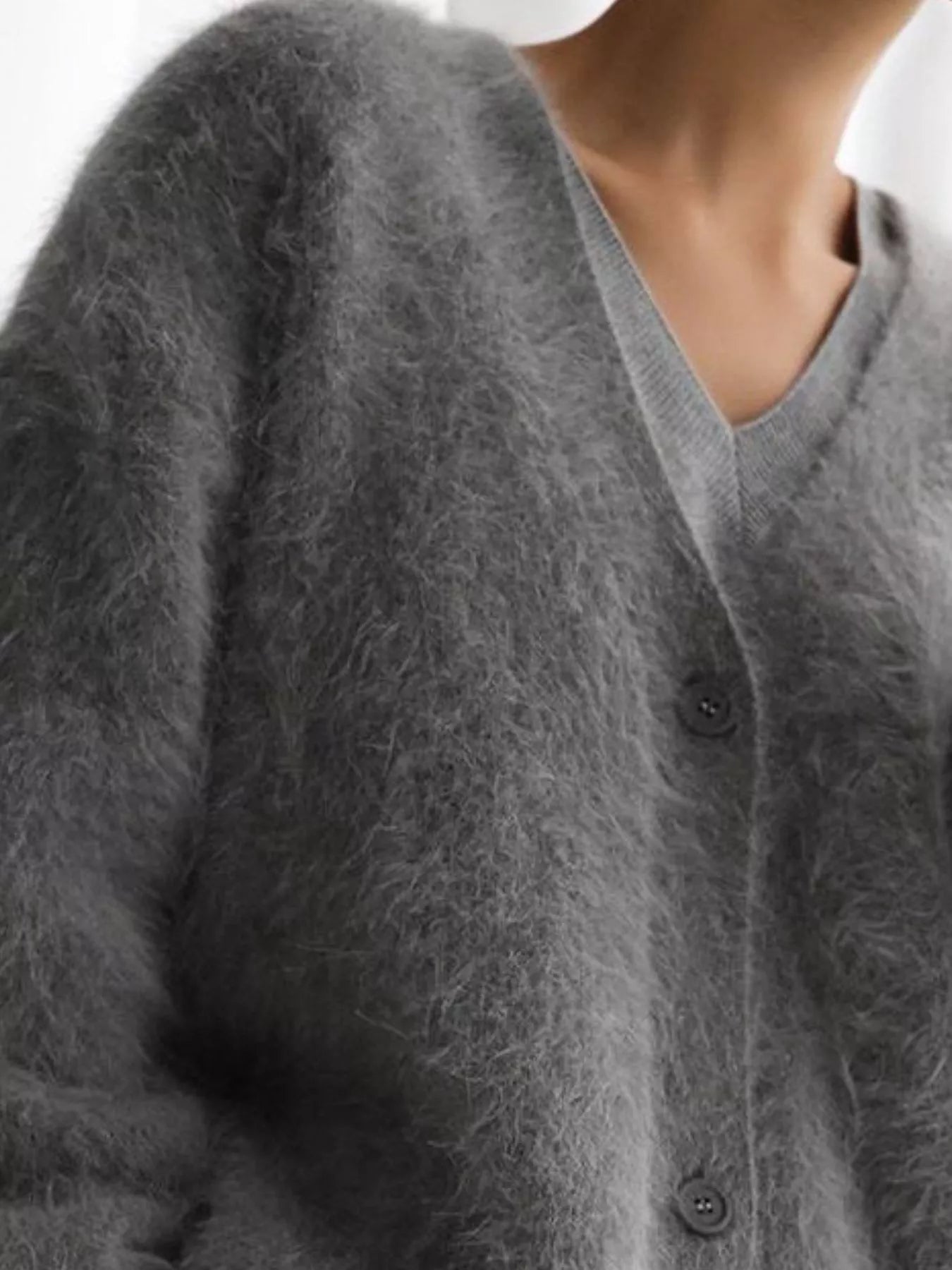 V - Neck Button - Down Cardigan designed for comfort and style at Lookzlike