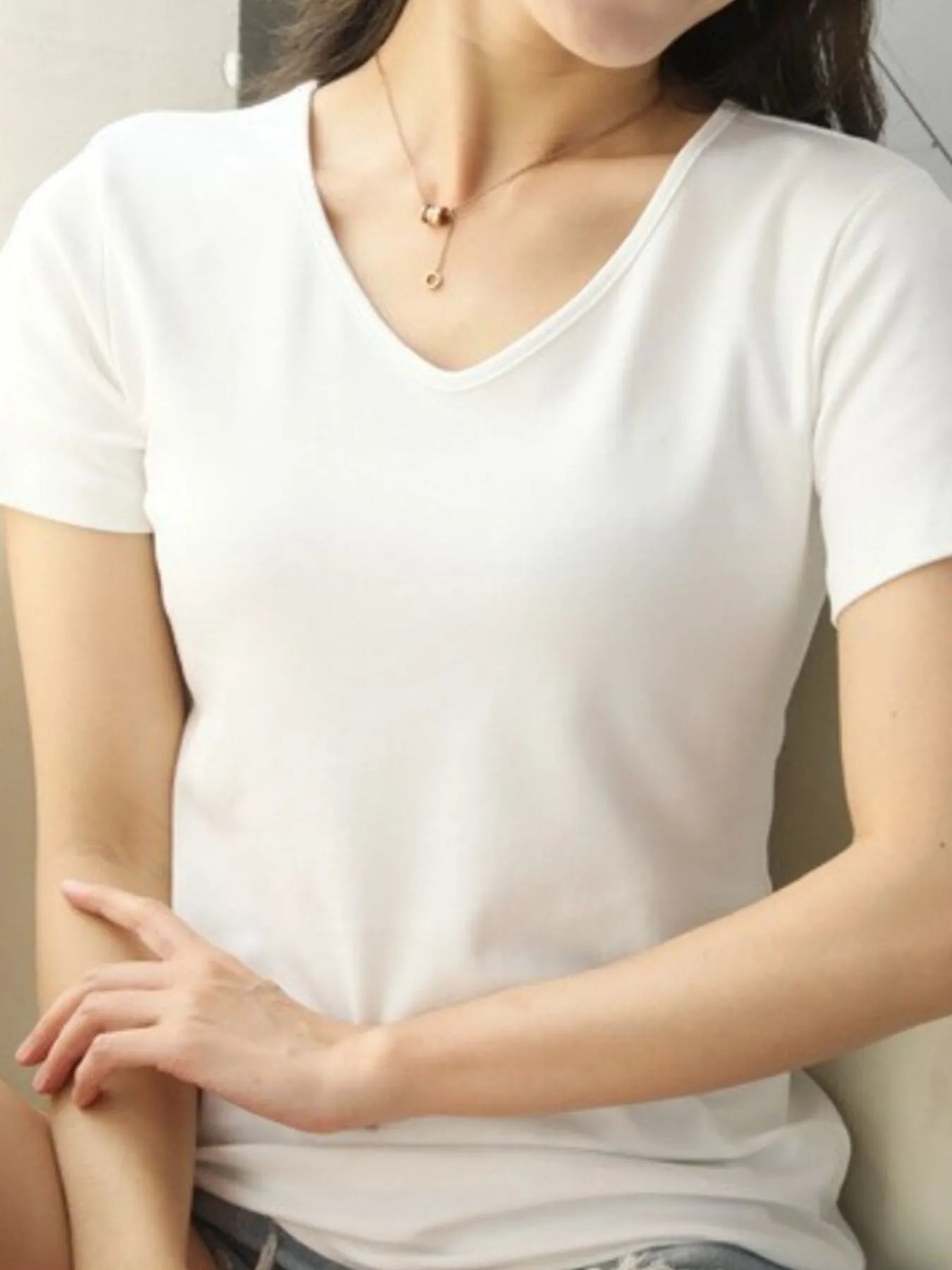V-Neck Short Sleeve T-Shirt - Lookzlike
