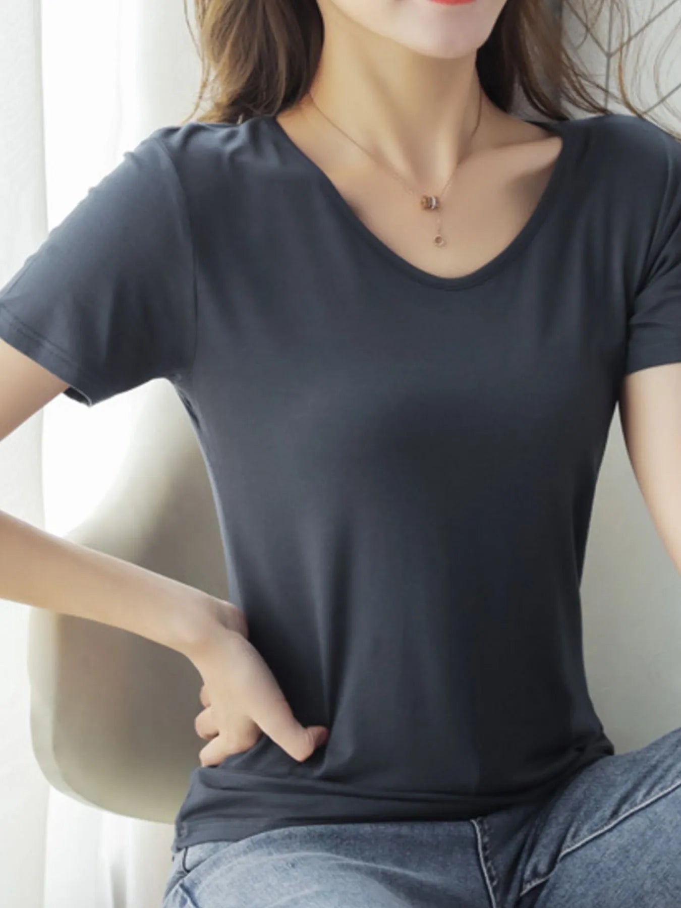 V-Neck Short Sleeve T-Shirt - Lookzlike