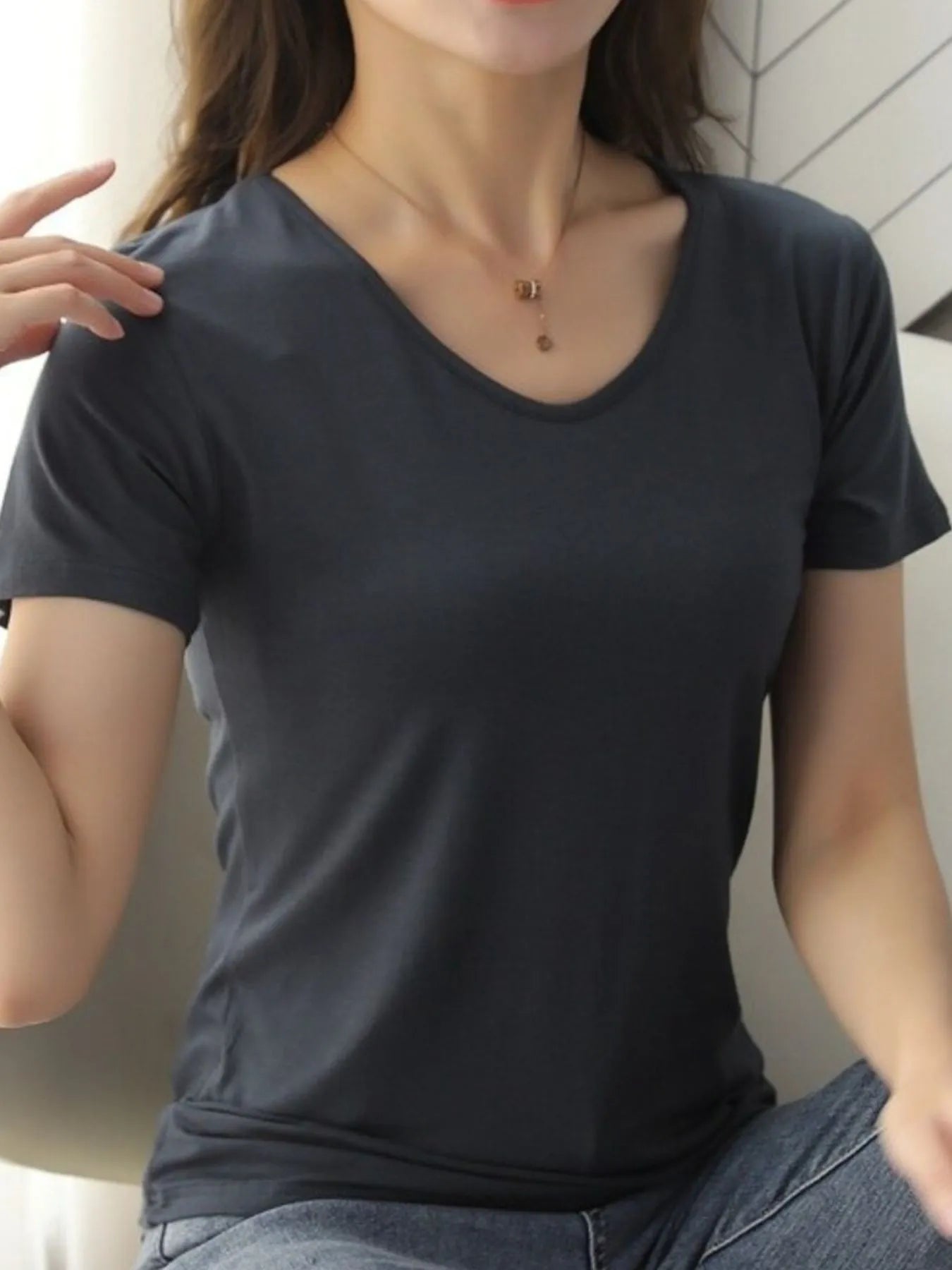 V-Neck Short Sleeve T-Shirt - Lookzlike