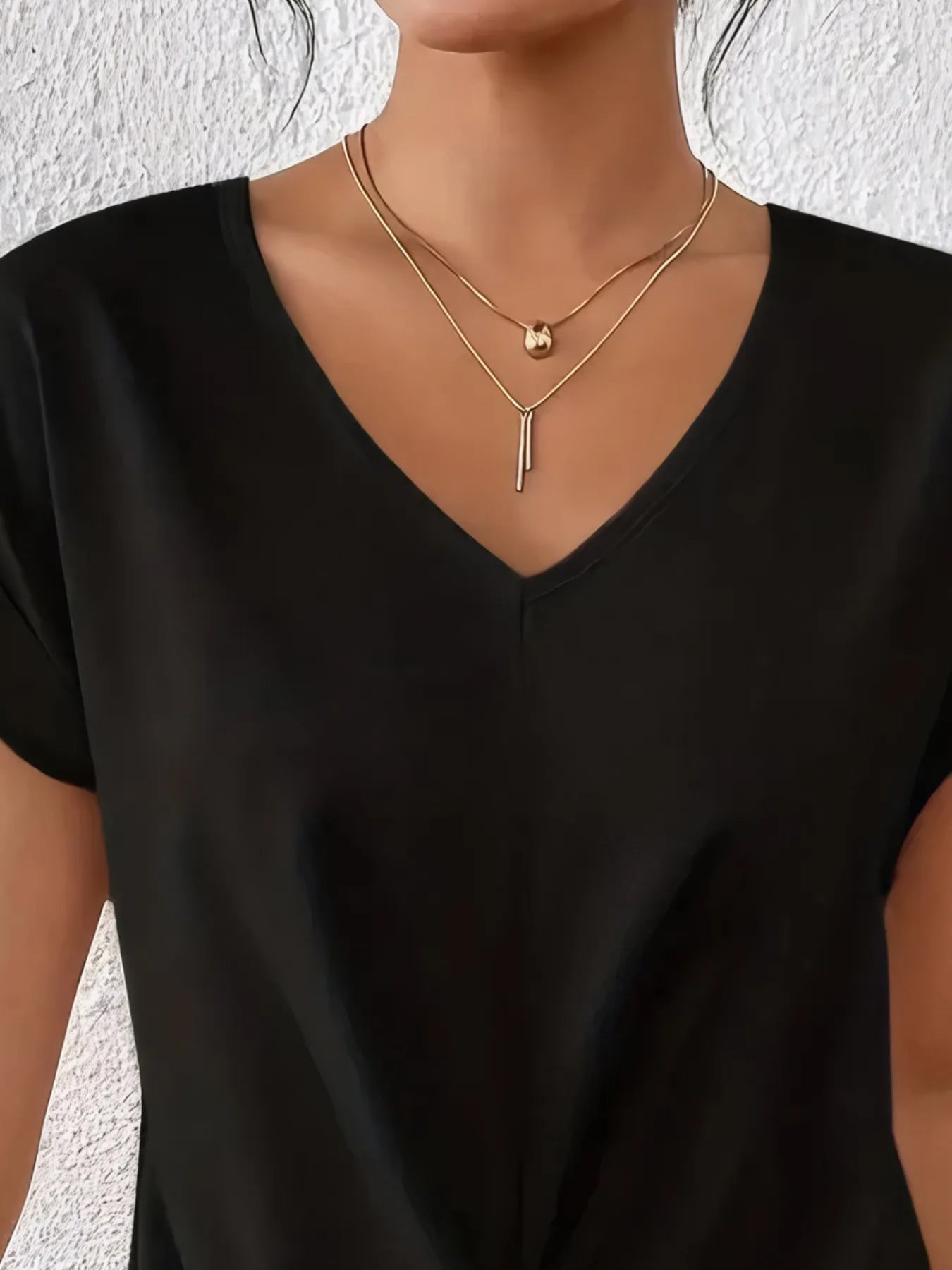 V-Neck Twist Front Top - Lookzlike