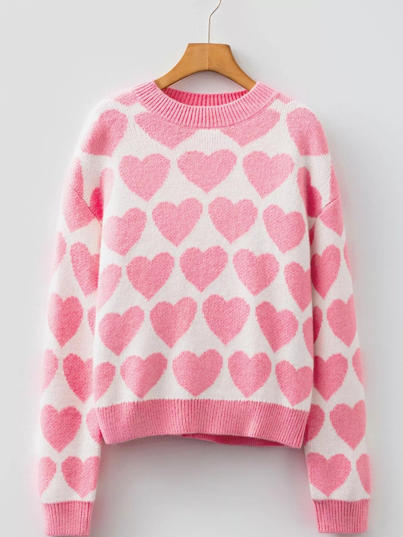 Valentine Heart Round Neck Sweater designed for comfort and style at Lookzlike