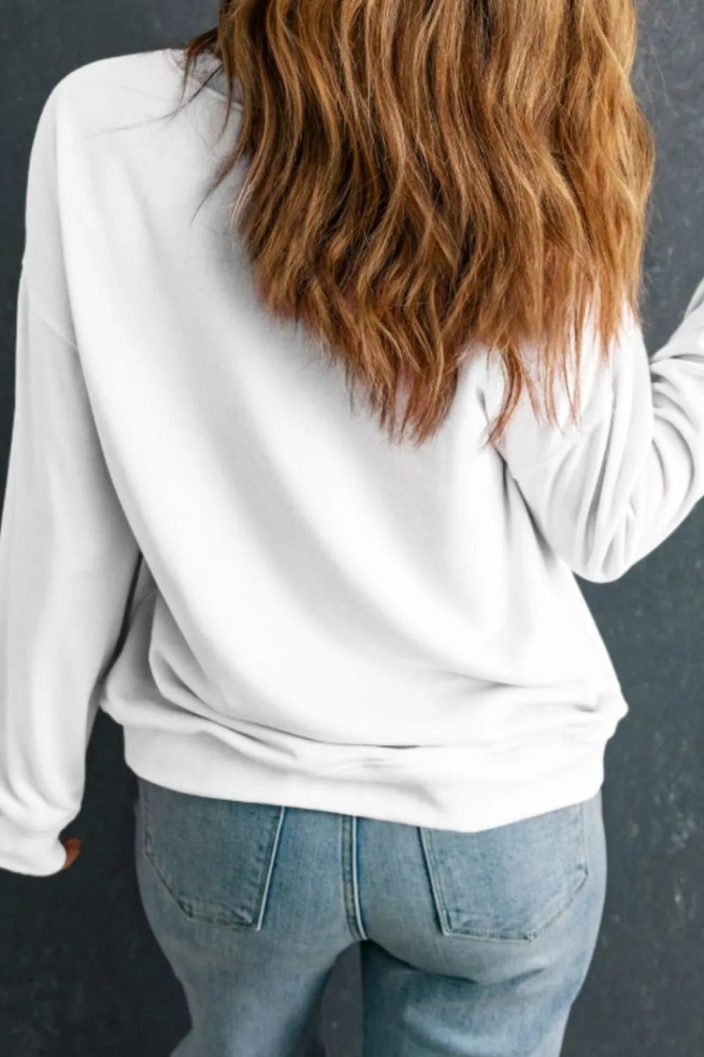 Valentine’s Day Heart Round Neck Long Sleeve Sweatshirt designed for comfort and style at Lookzlike