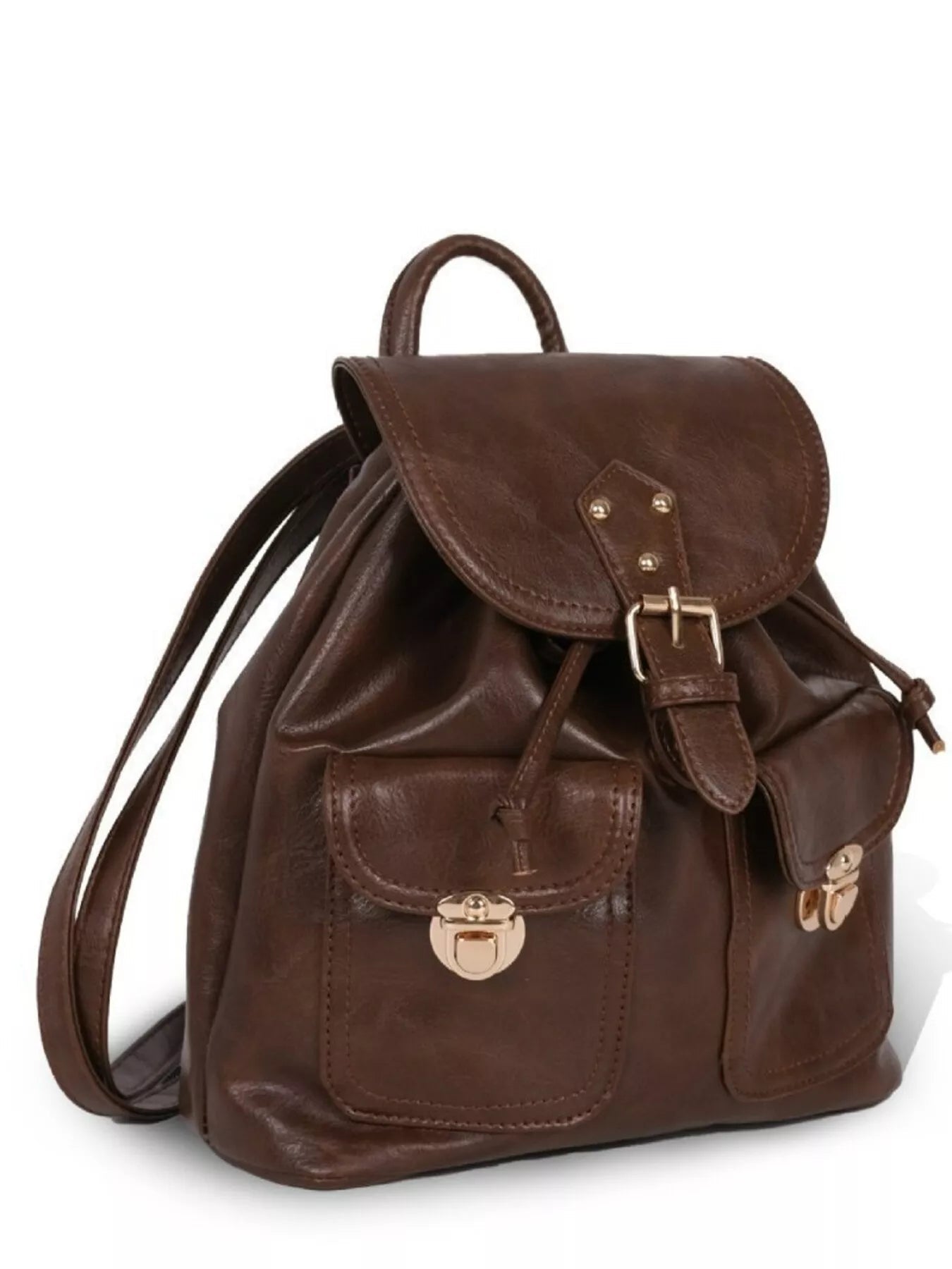 Vintage Style Buckle Backpack Bag designed for comfort and style at Lookzlike