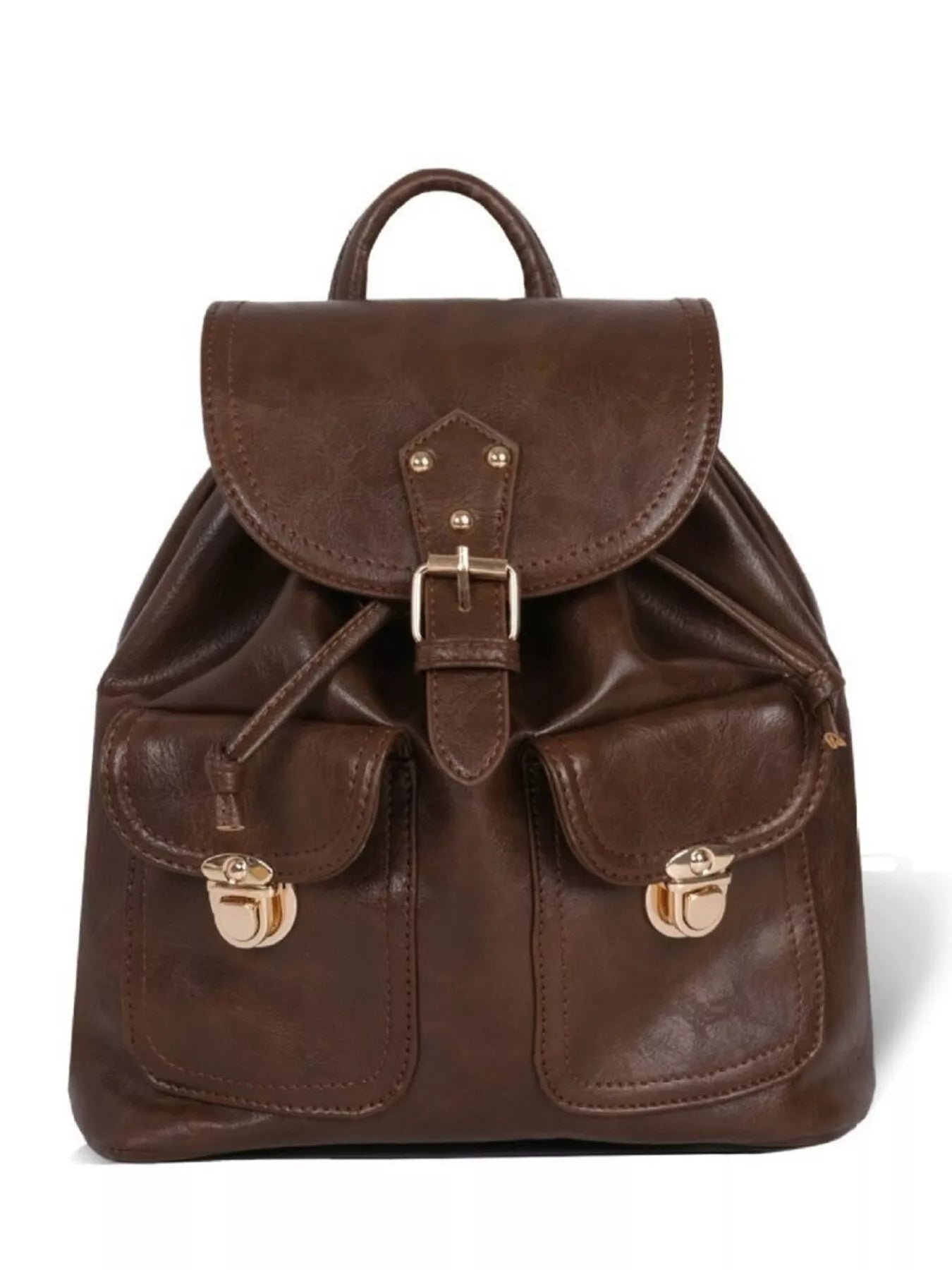 Vintage Style Buckle Backpack Bag designed for comfort and style at Lookzlike