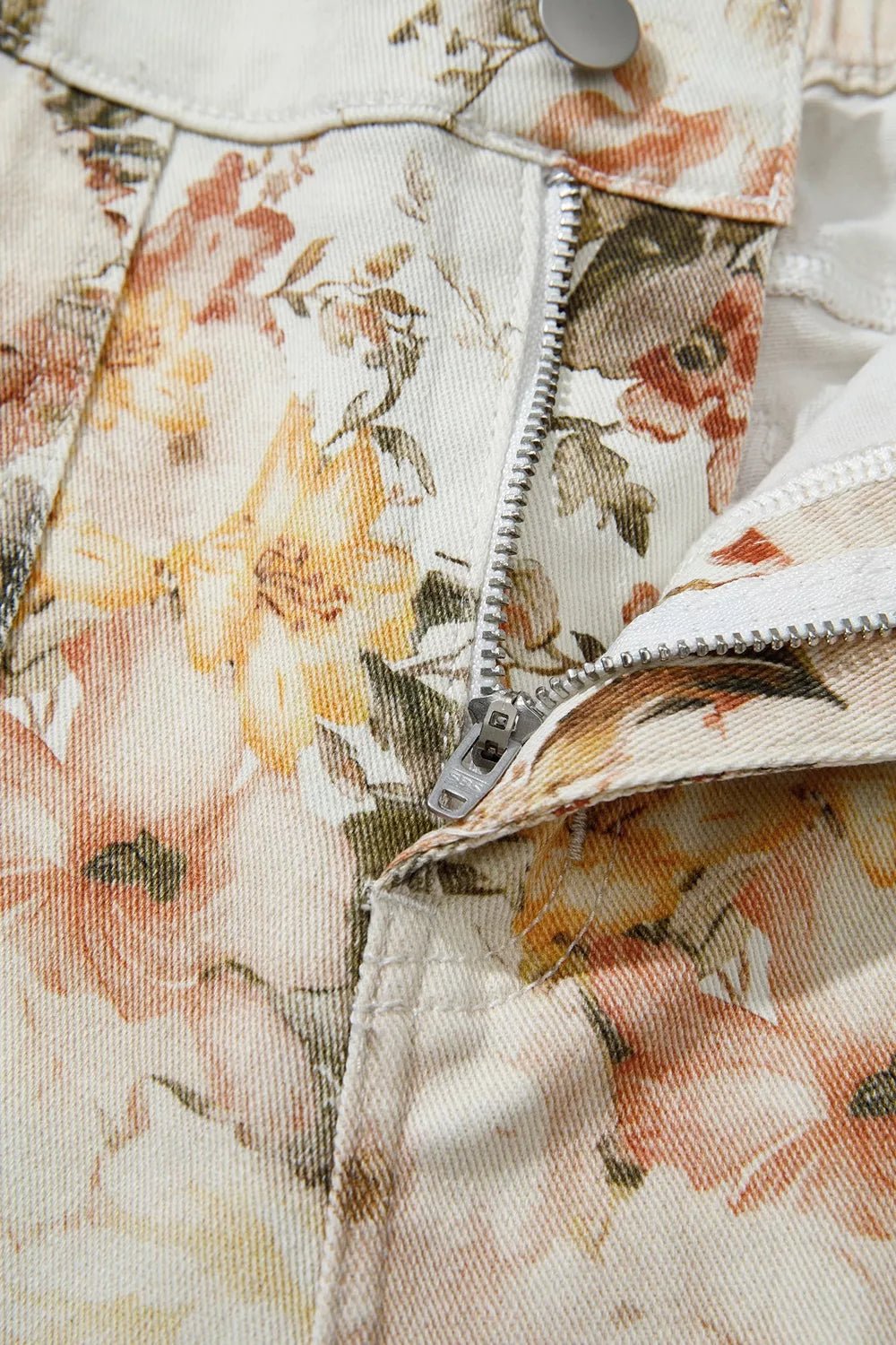 Vintage Style Floral Print High Waist Wide Leg Jeans designed for comfort and style at Lookzlike
