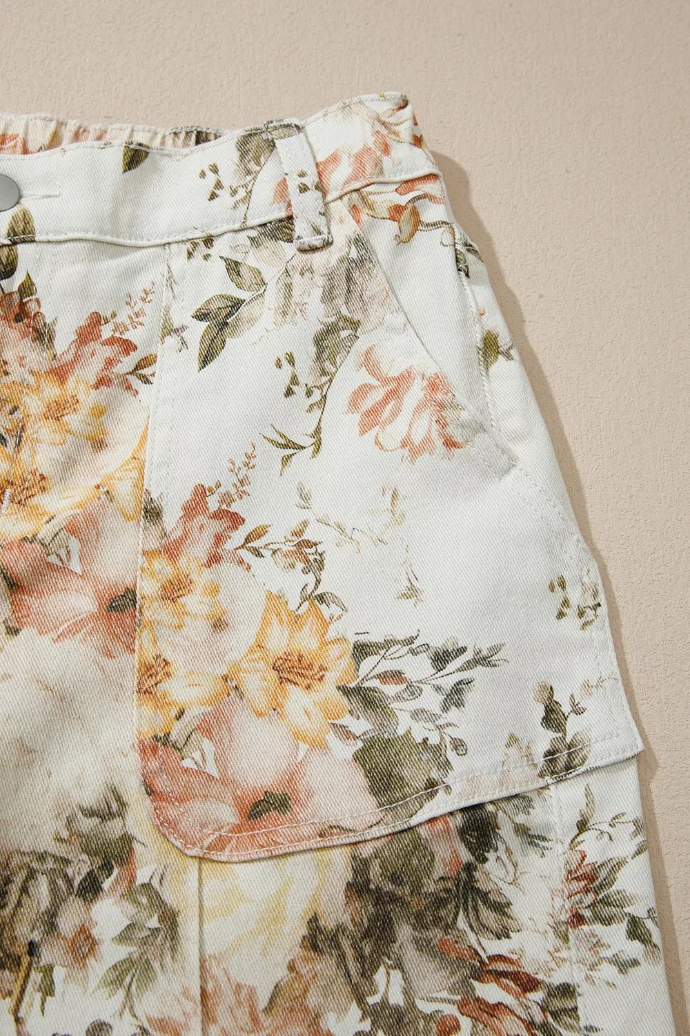Vintage Style Floral Print High Waist Wide Leg Jeans designed for comfort and style at Lookzlike