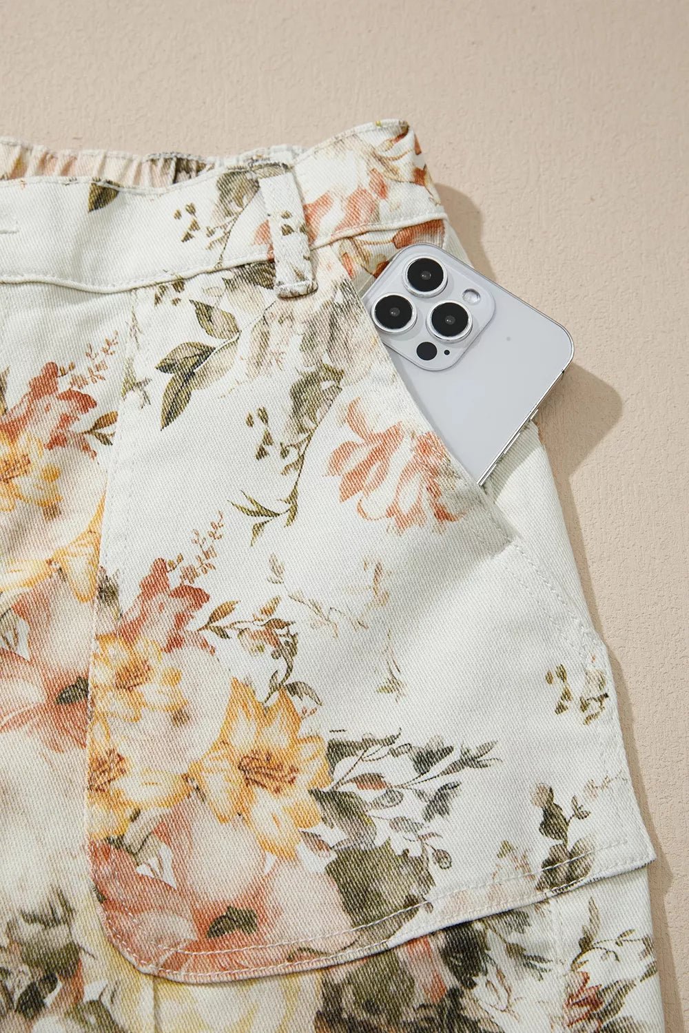 Vintage Style Floral Print High Waist Wide Leg Jeans designed for comfort and style at Lookzlike