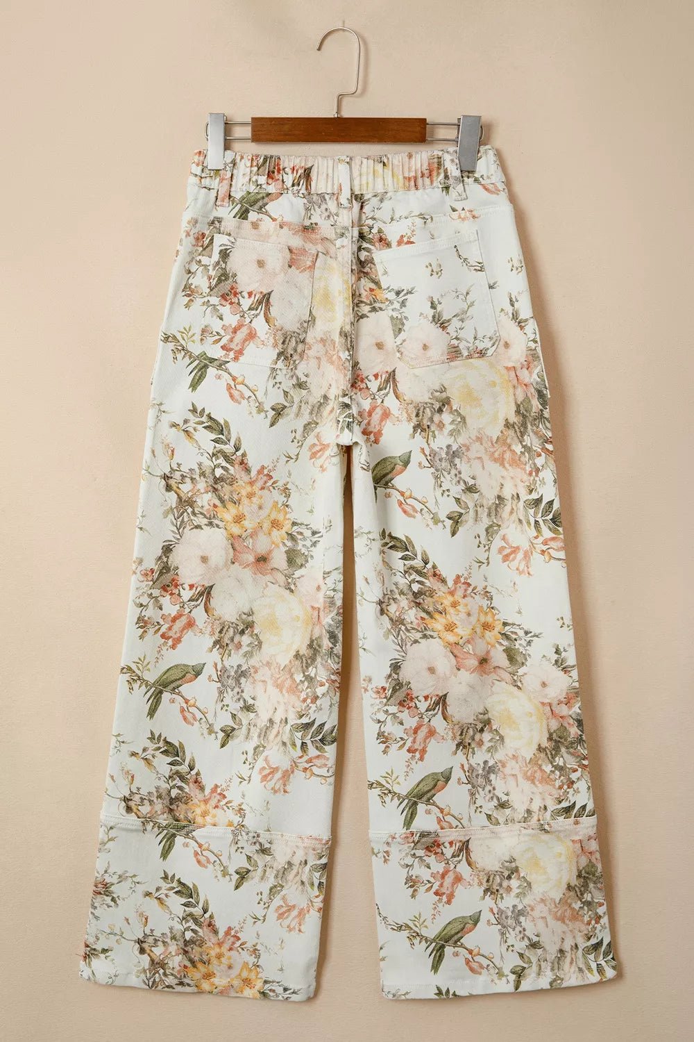 Vintage Style Floral Print High Waist Wide Leg Jeans designed for comfort and style at Lookzlike