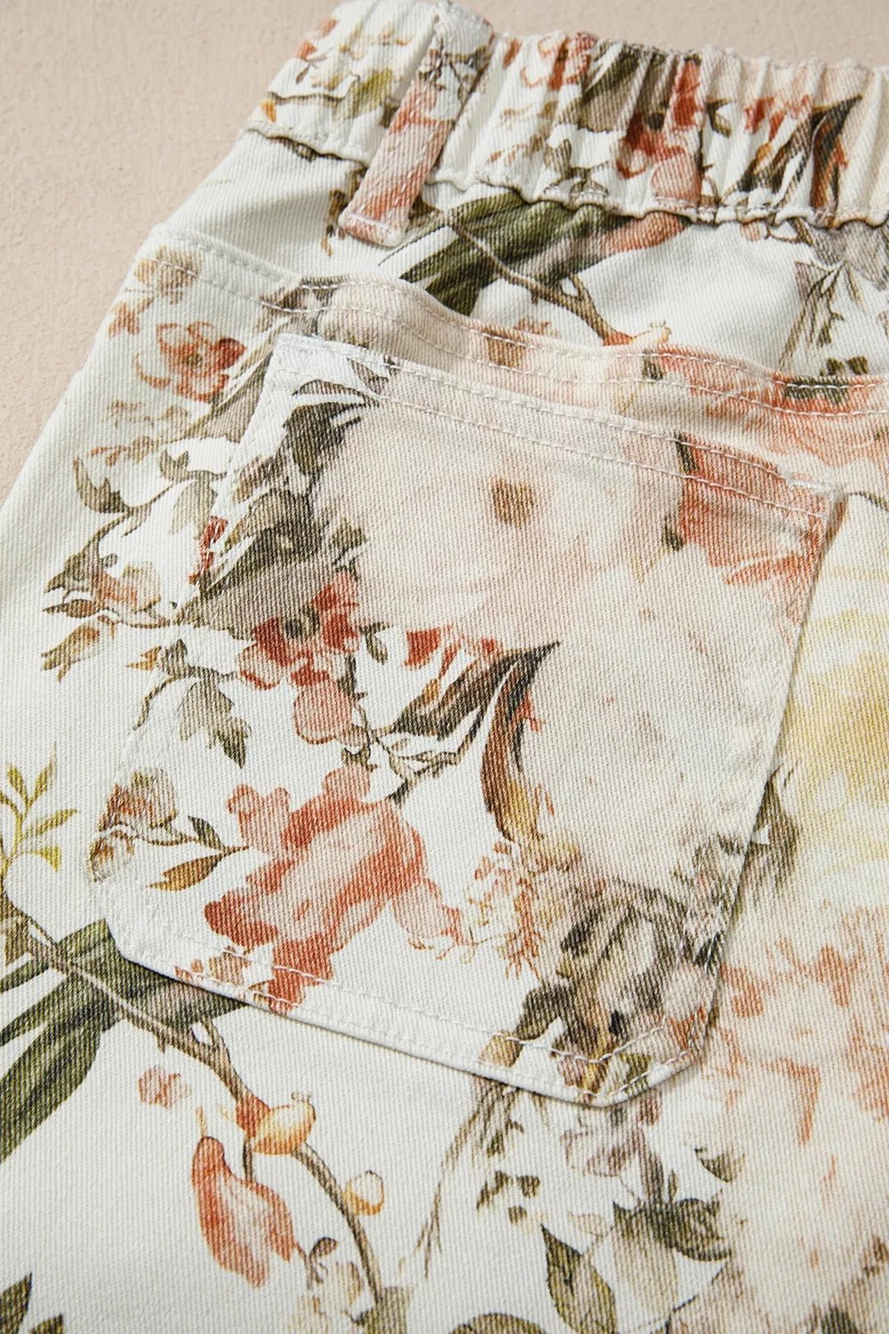 Vintage Style Floral Print High Waist Wide Leg Jeans designed for comfort and style at Lookzlike
