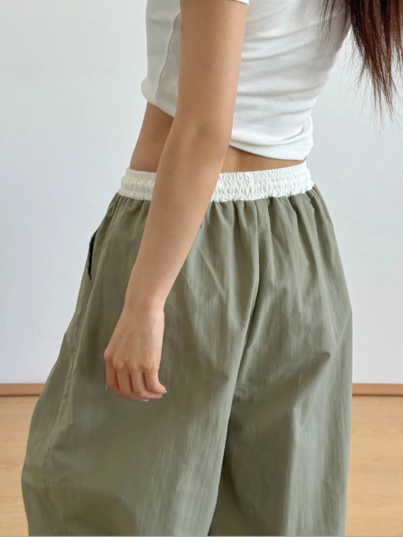 Wide Leg Drawstring Casual Pants - Lookzlike