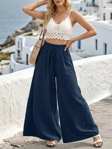 Wide Leg Drawstring Pants designed for comfort and style at Lookzlike