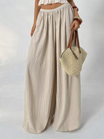 Wide-Leg Textured Pants designed for comfort and style at Lookzlike