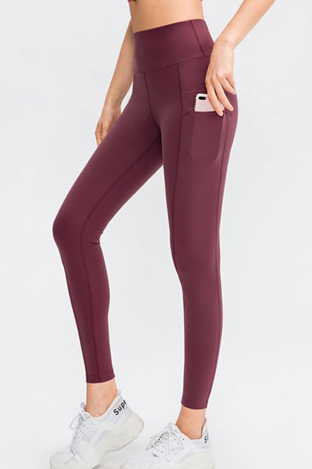 Wide Waistband Slim Fit Long Sports Pants with Pocket - Lookzlike