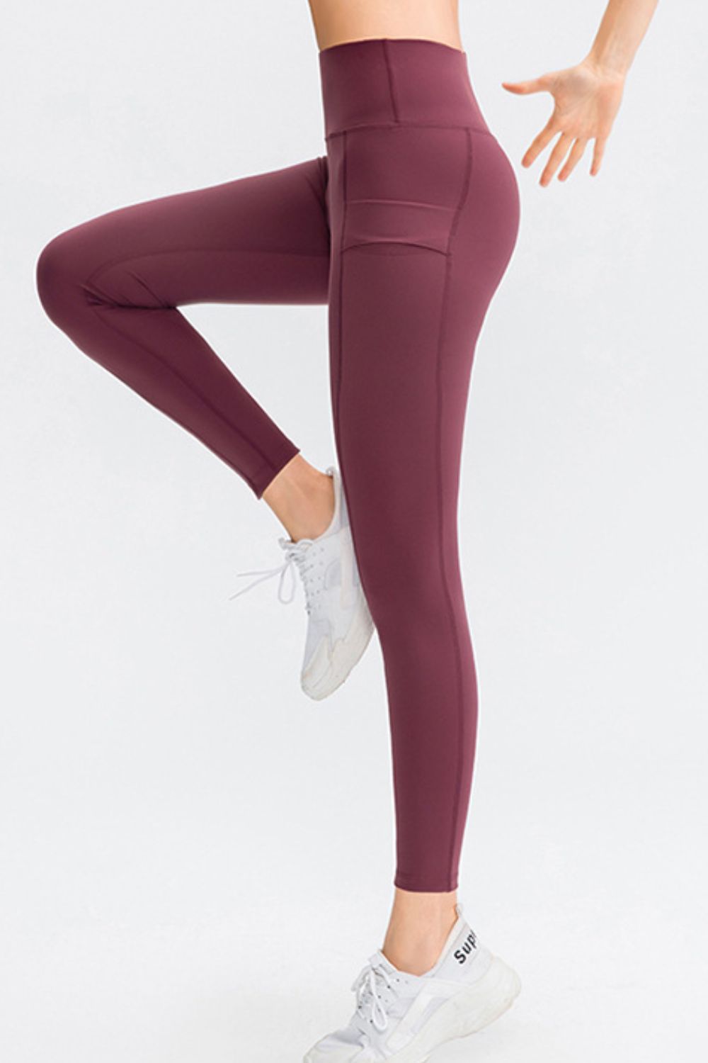 Wide Waistband Slim Fit Long Sports Pants with Pocket - Lookzlike