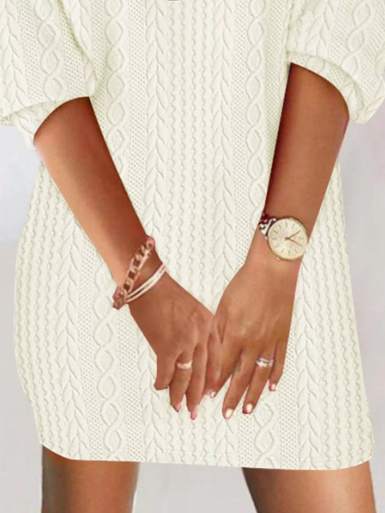 Zip Detail Textured Knit Mini Sweater designed for comfort and style at Lookzlike