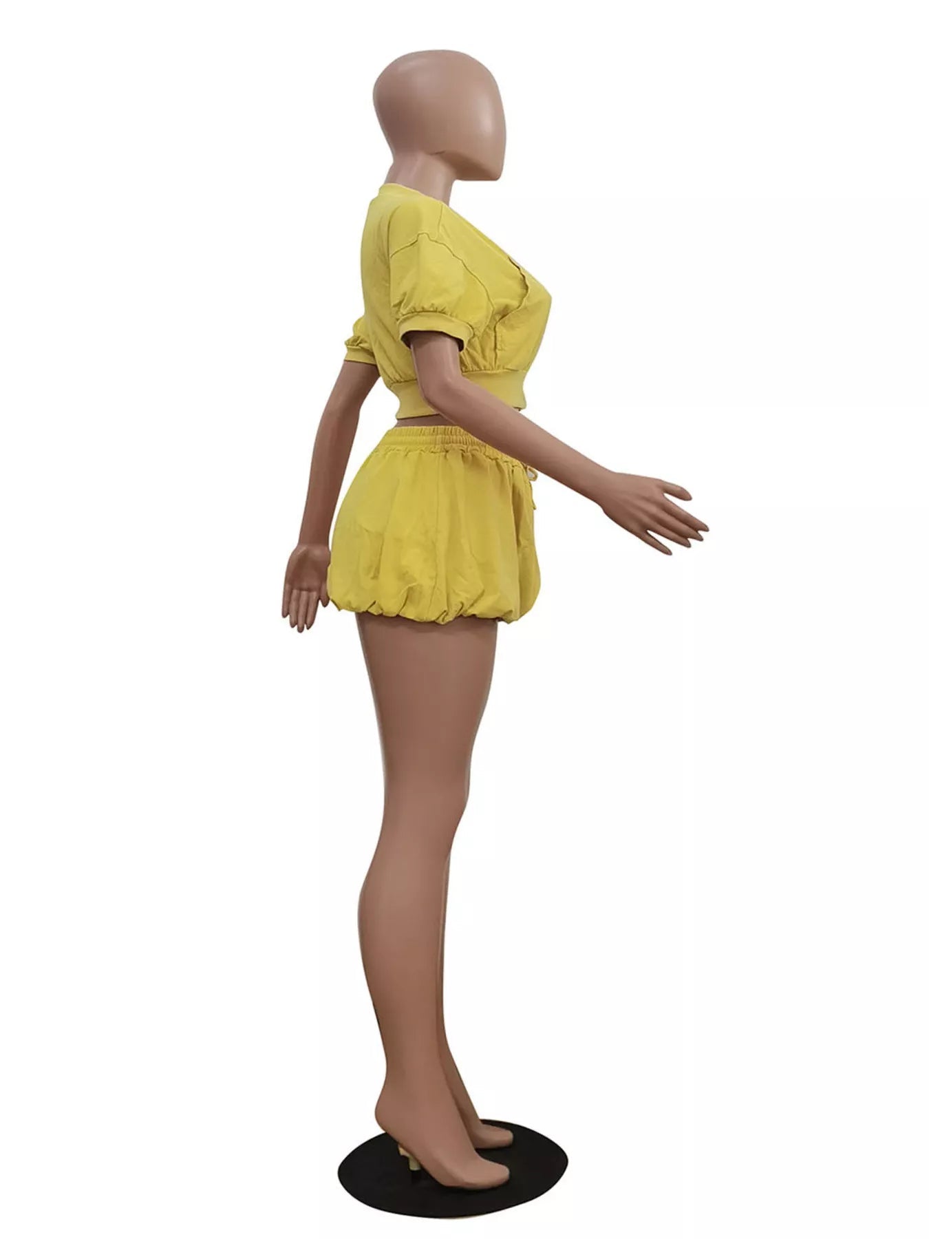 Zip Up Crop Top and Shorts Set designed for comfort and style at Lookzlike