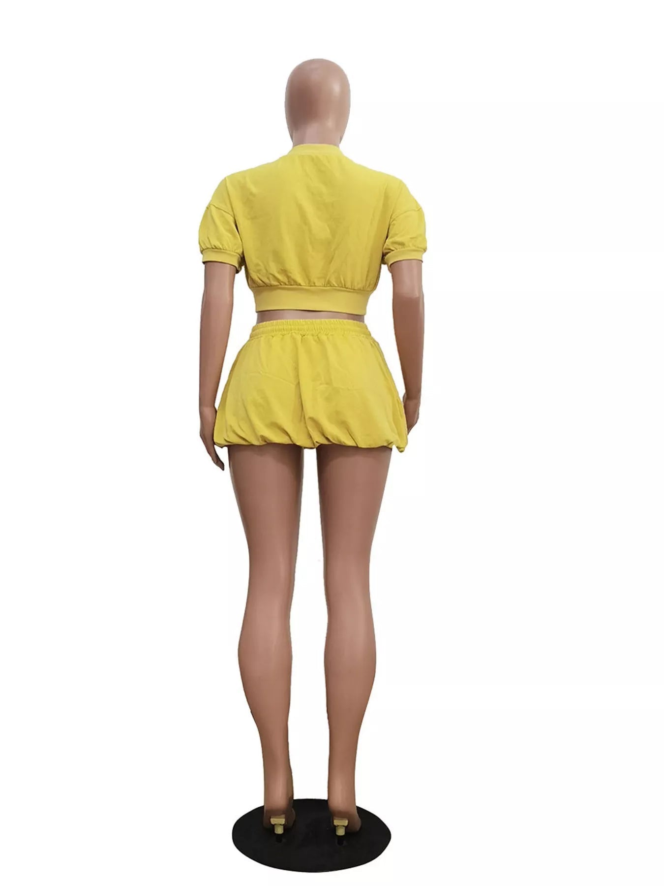 Zip Up Crop Top and Shorts Set designed for comfort and style at Lookzlike