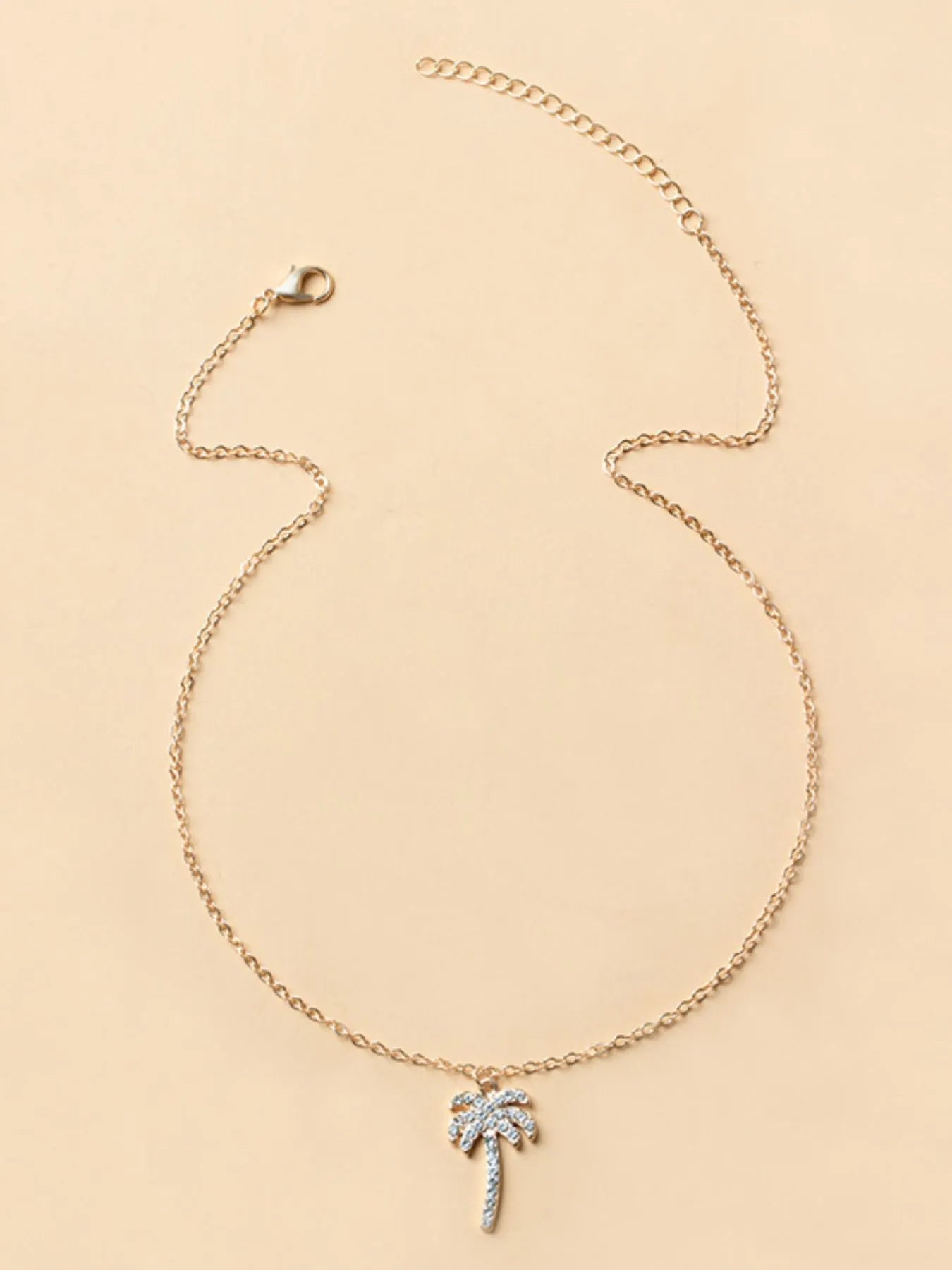 Zircon Palm Tree Pendant Necklace - Lookzlike