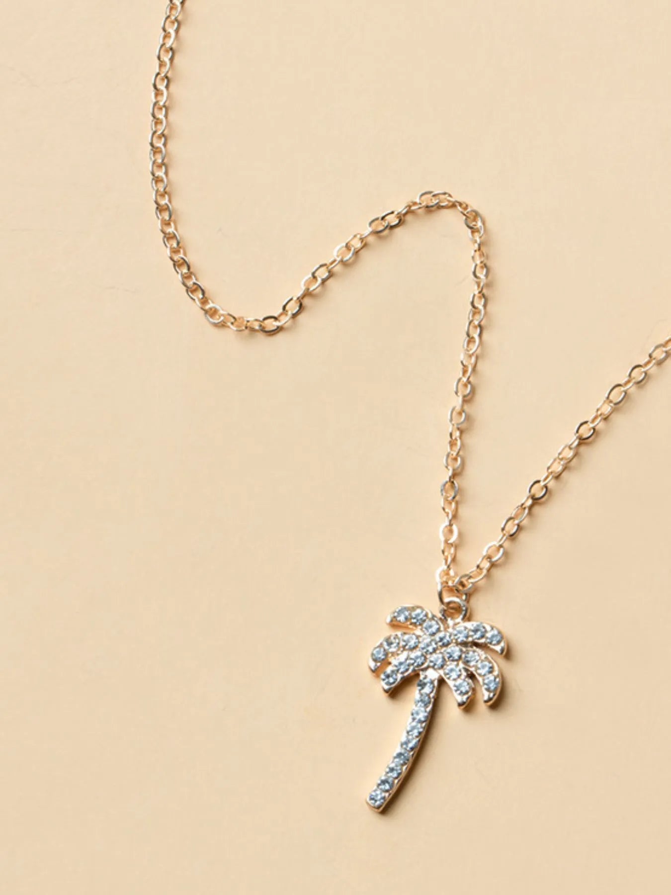 Zircon Palm Tree Pendant Necklace - Lookzlike